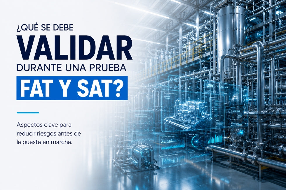 ¿Qué se debe validar durante una prueba FAT y SAT en proyectos de automatización industrial?