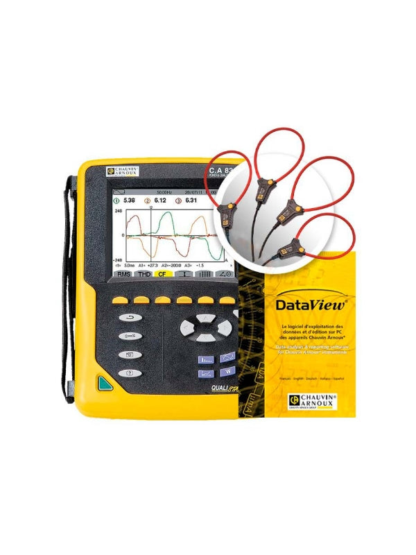 Analizador de Potencia y Calidad de Energía Chauvin Arnoux CA8333 Qualistar+ con elección de abrazaderas y software